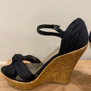 Qupid- Platform ankle strap - Black